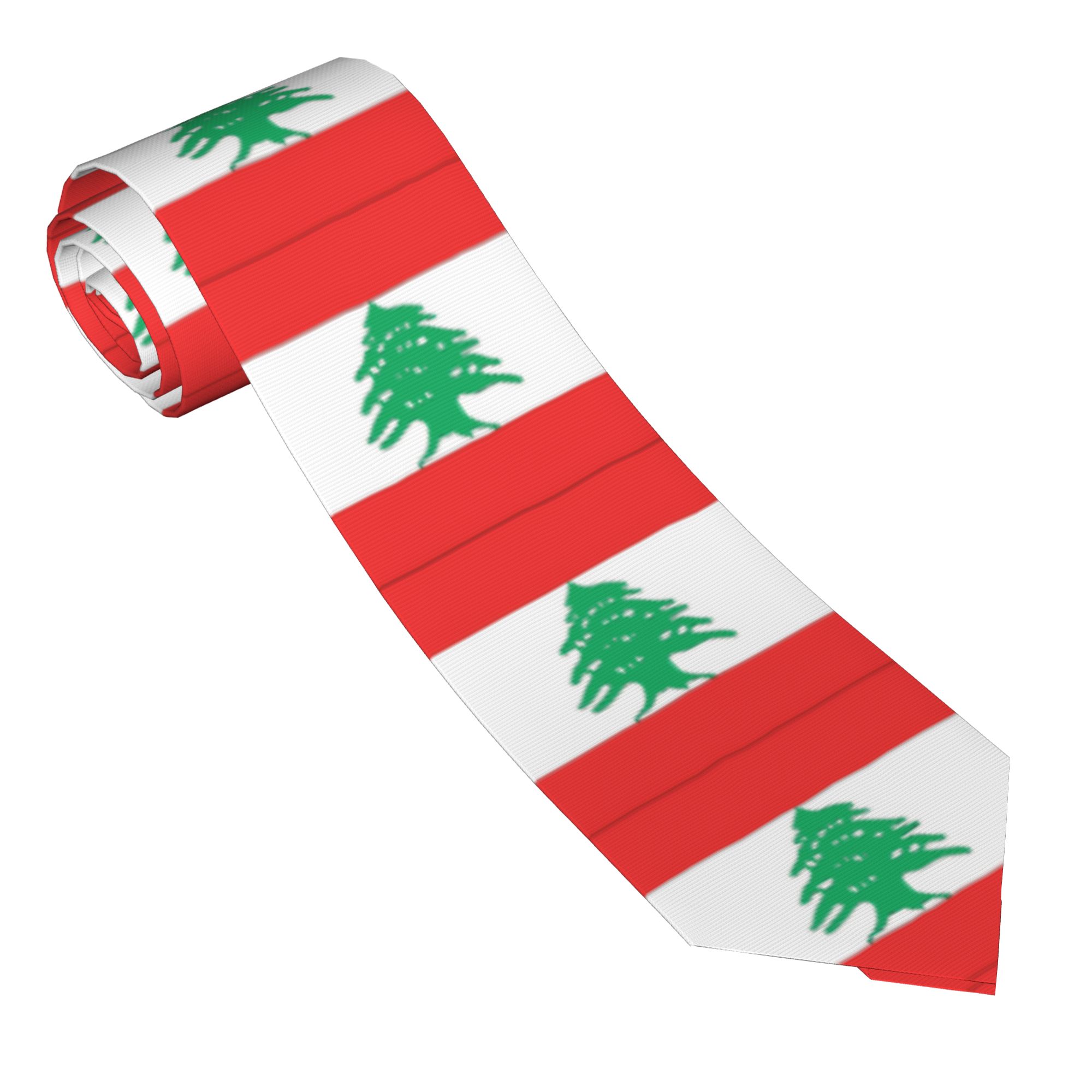 Men Accessories Lebanon - Lübnan Bayrağı Kravat Düğün Boyun Kravatları