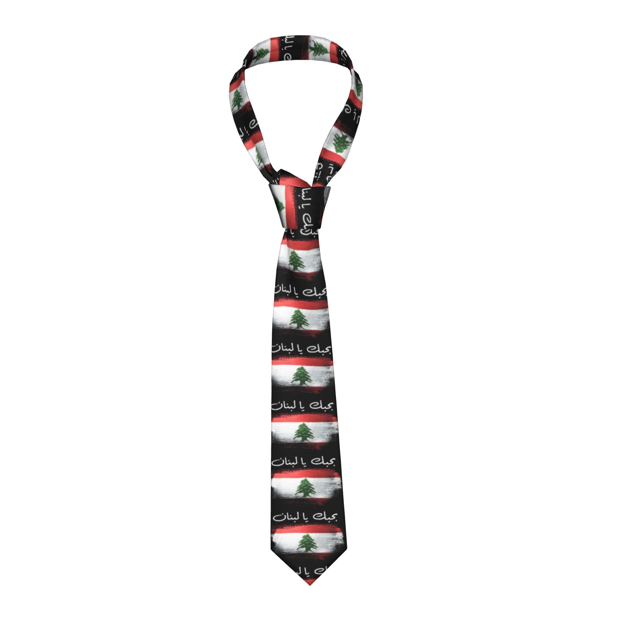Men Accessories Lebanon - Lübnan bayrağı kravat Retro rahat boyun