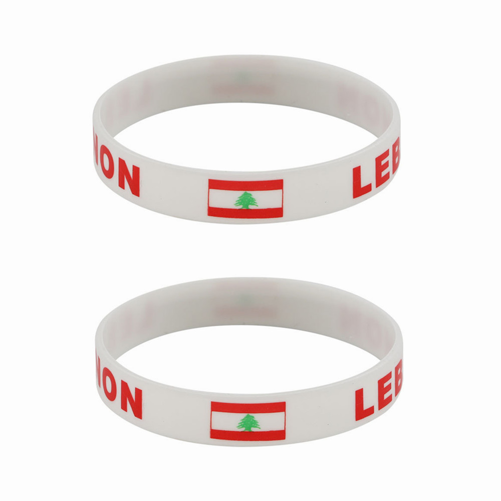 Men Accessories Lebanon - 2 adet lübnan bayrağı silikon bilezikler
