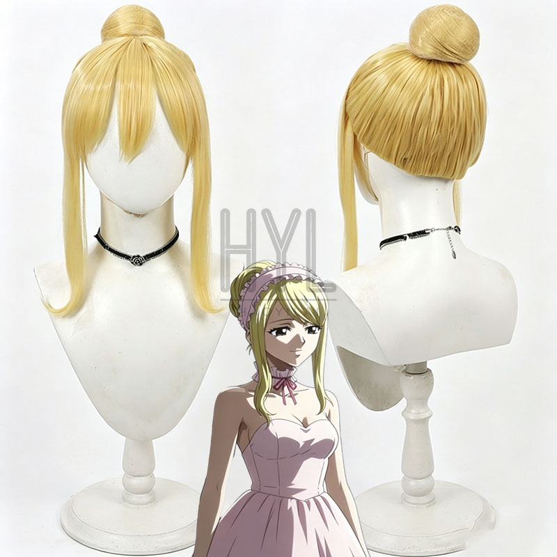 Men Accessories Look - Anime Lucy Heartfilia Cosplay Peruk Sarı