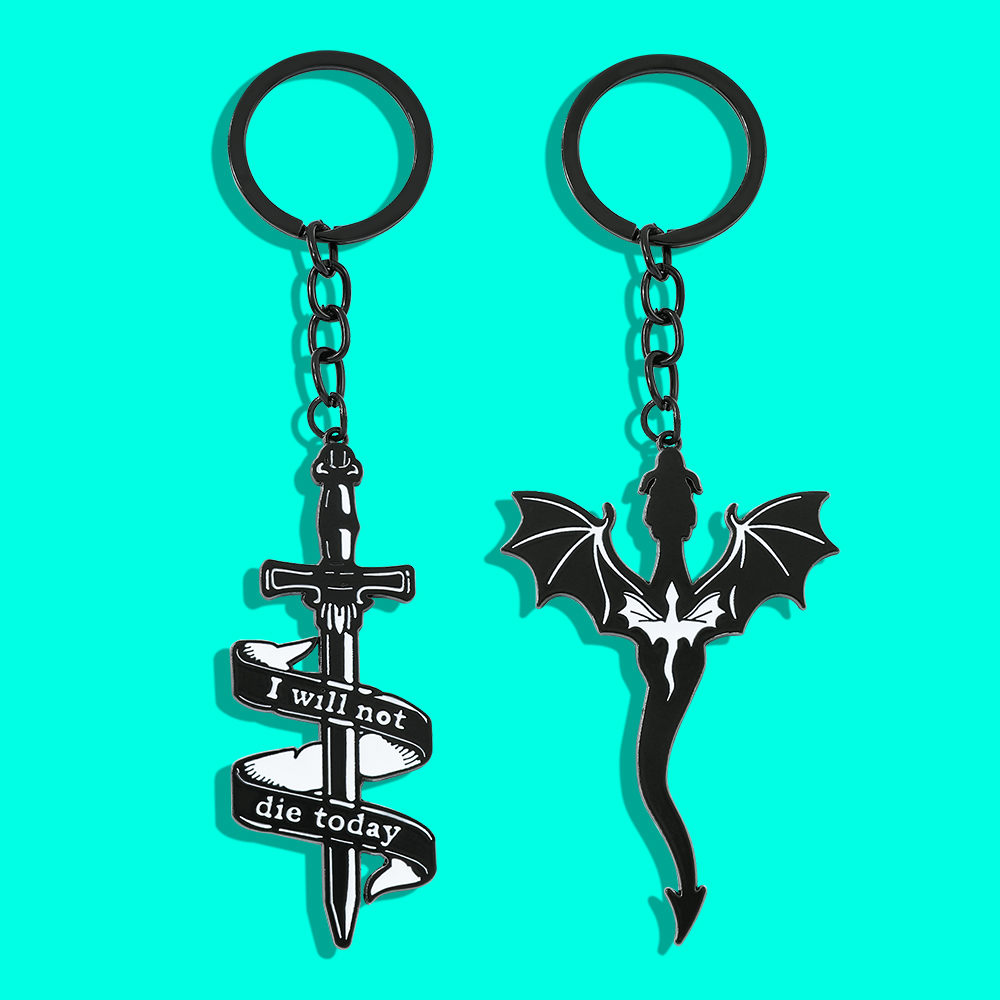 Men Accessories Pendant - Dördüncü Kanat Siyah Ejderha Anahtarlık Kolye