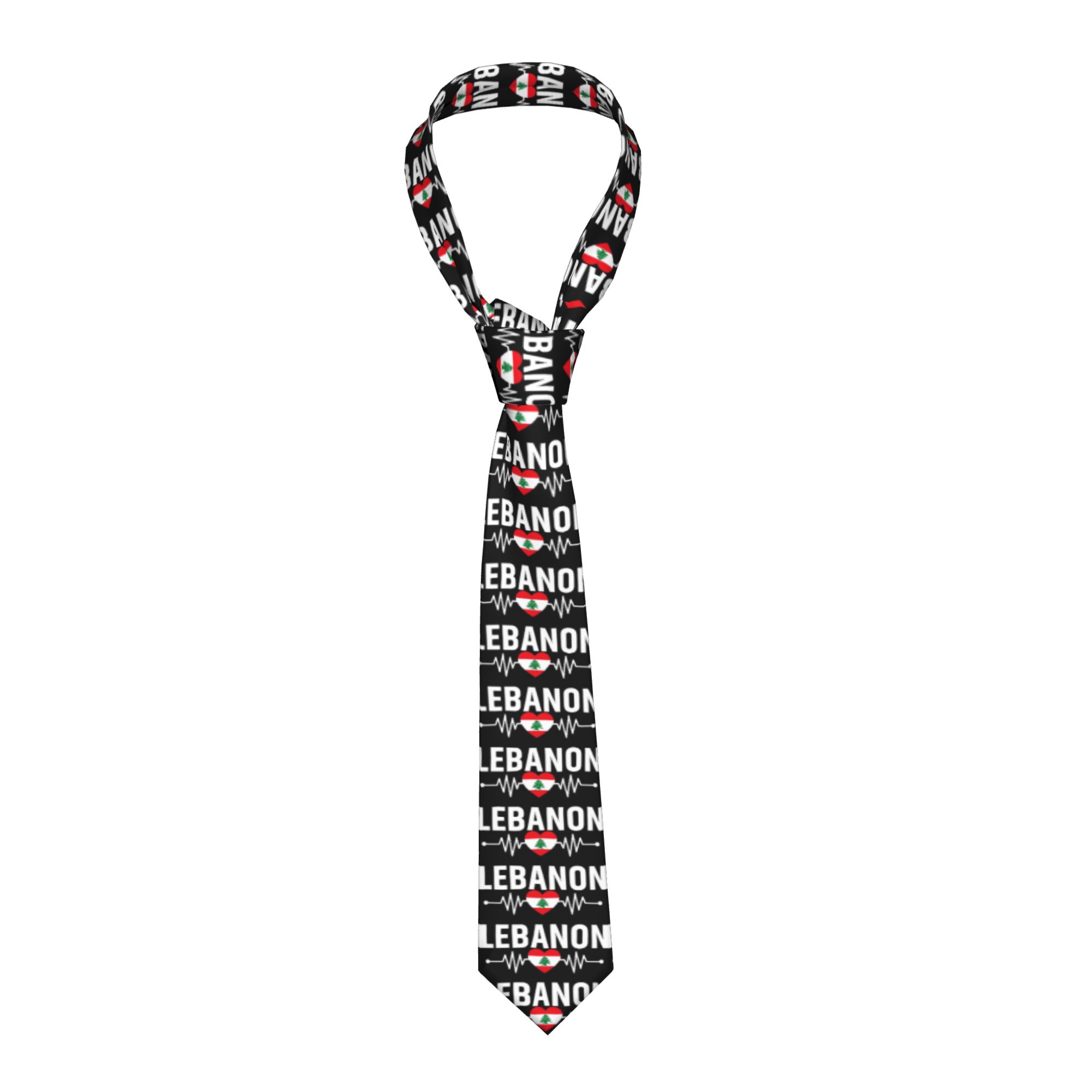 Men Accessories Lebanon - Lübnan Kalp Atışı Lübnan Bayrağı Kravat