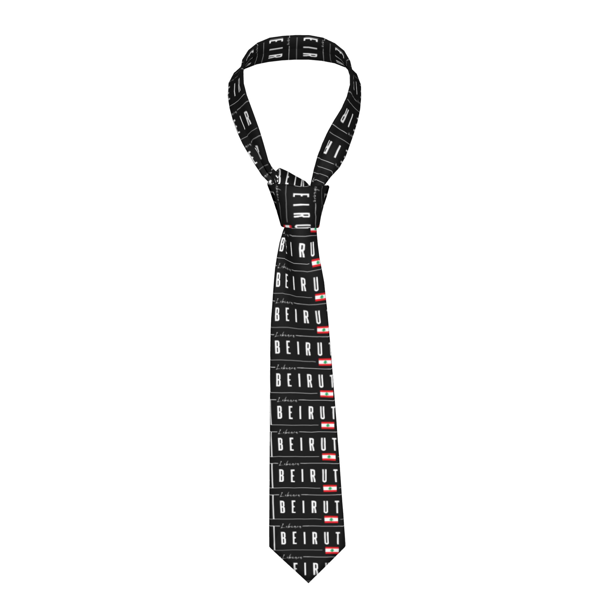 Men Accessories Lebanon - Beirut Lübnan Bayrağı Kravat Cosplay Parti