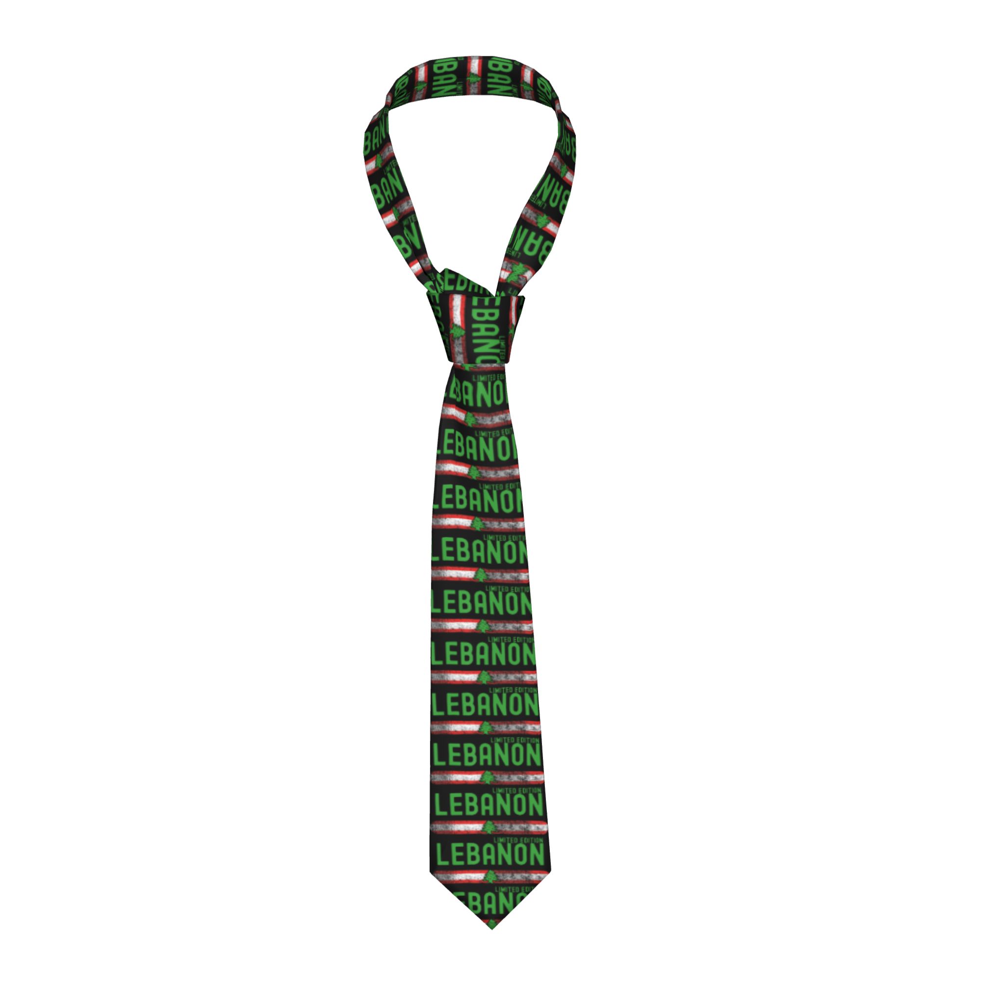 Men Accessories Lebanon - Lübnan Bayrağı Vatansever Lübnan Kravat Tasarım