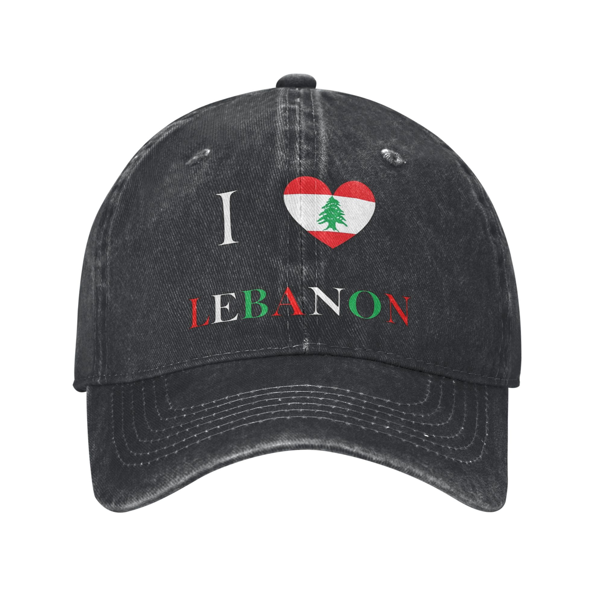 Men Accessories Lebanon - Lübnan bayrağı kalp kamyon şoförü şapkaları