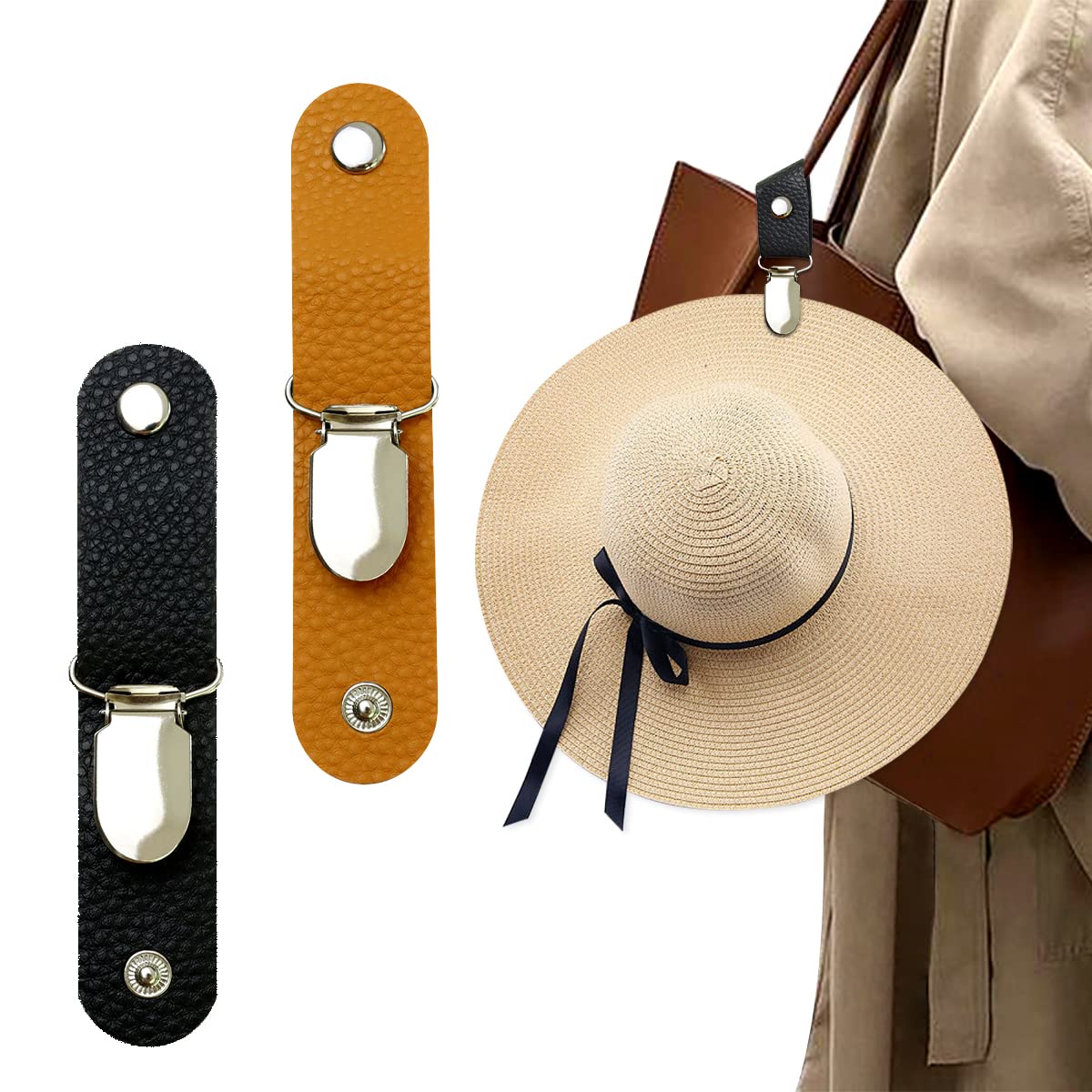 Men Accessories For Beach - PU Deri Şapka Klipsi, Seyahat İçin