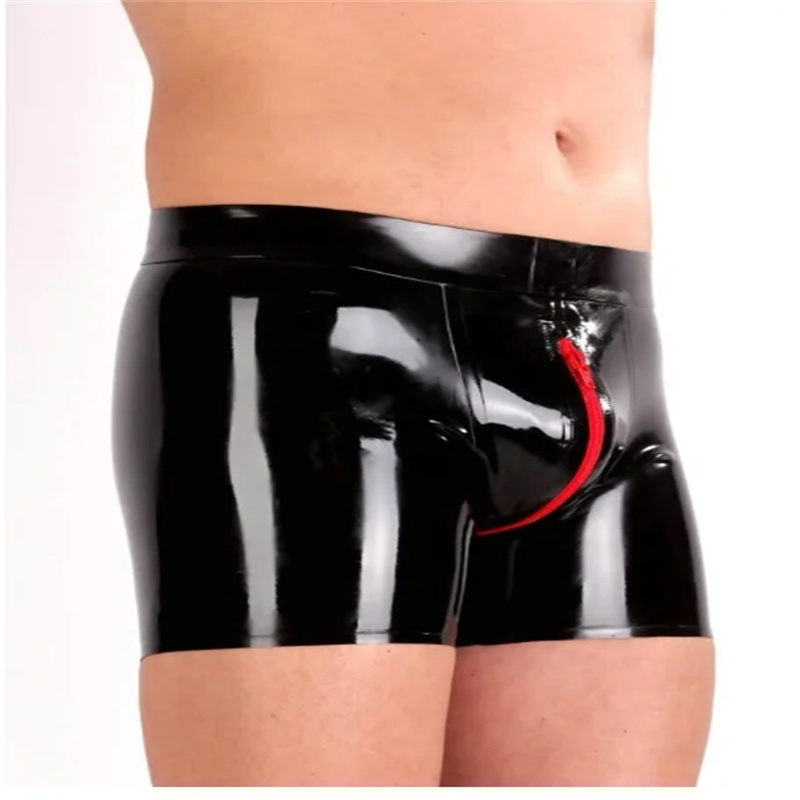 Men Accessories Look - Lateks Seksi Erkek İç Giyim Fermuarlı