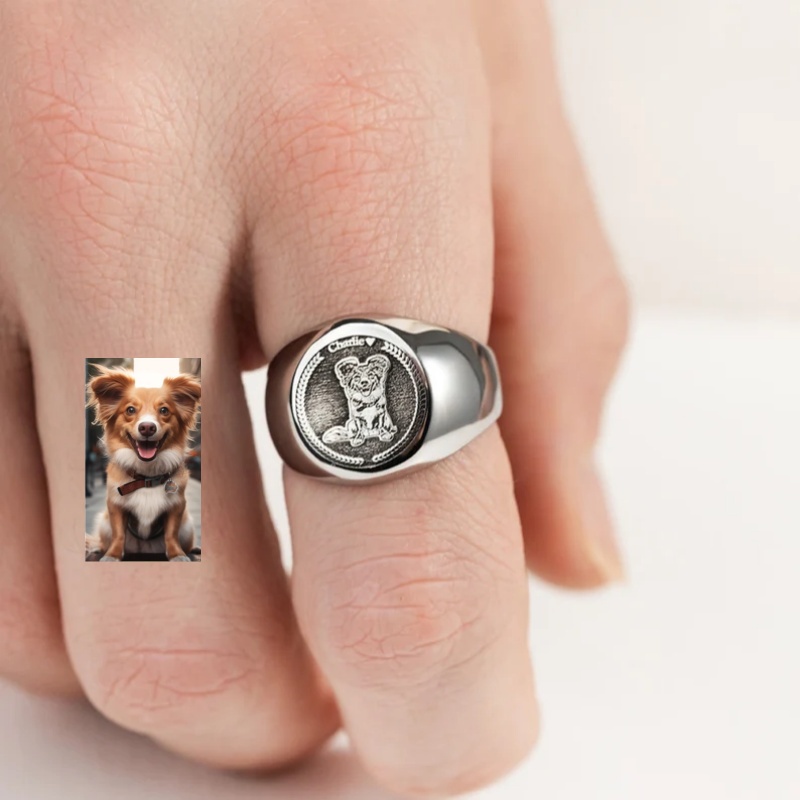 Özel Gravür Fotoğraf Signet Yü - Men Accessories Wedding incelemesi ve fiyatı