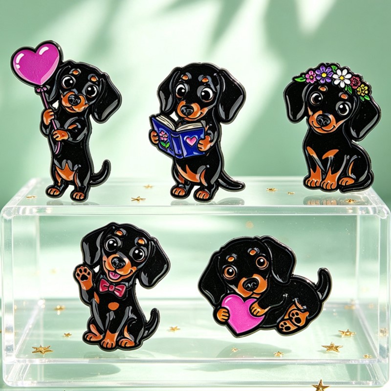 5 adet Sevimli Dachshund Emaye - Lapel Pin Enamel incelemesi ve fiyatı