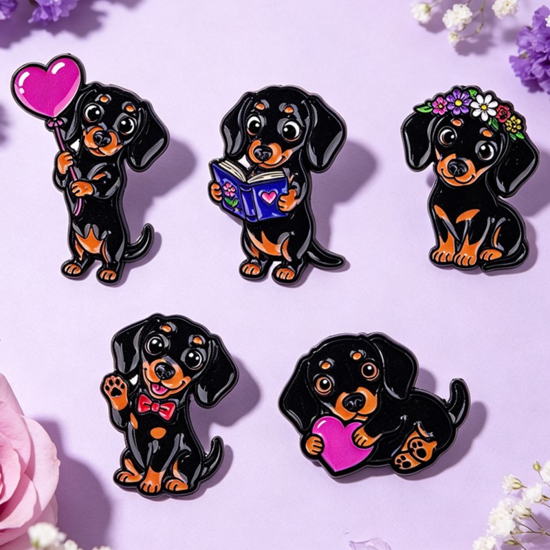 5 adet Sevimli Dachshund Emaye - Lapel Pin Enamel incelemesi ve fiyatı