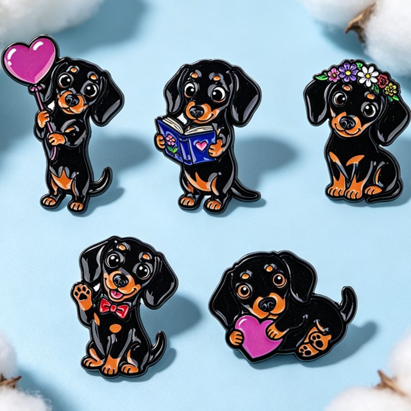 5 adet Sevimli Dachshund Emaye - Lapel Pin Enamel incelemesi ve fiyatı
