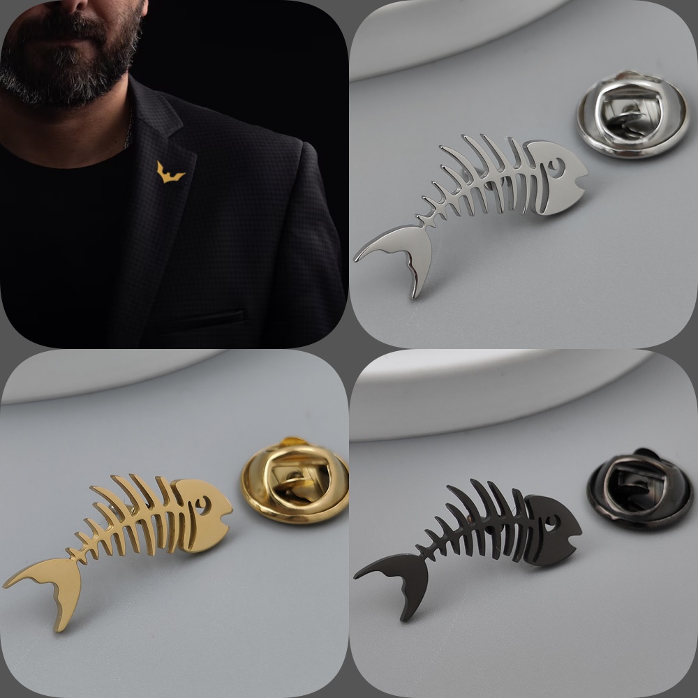 Yaratıcı balık kılçığı altın k - Men'S Accessories Gift Set Branded incelemesi ve fiyatı