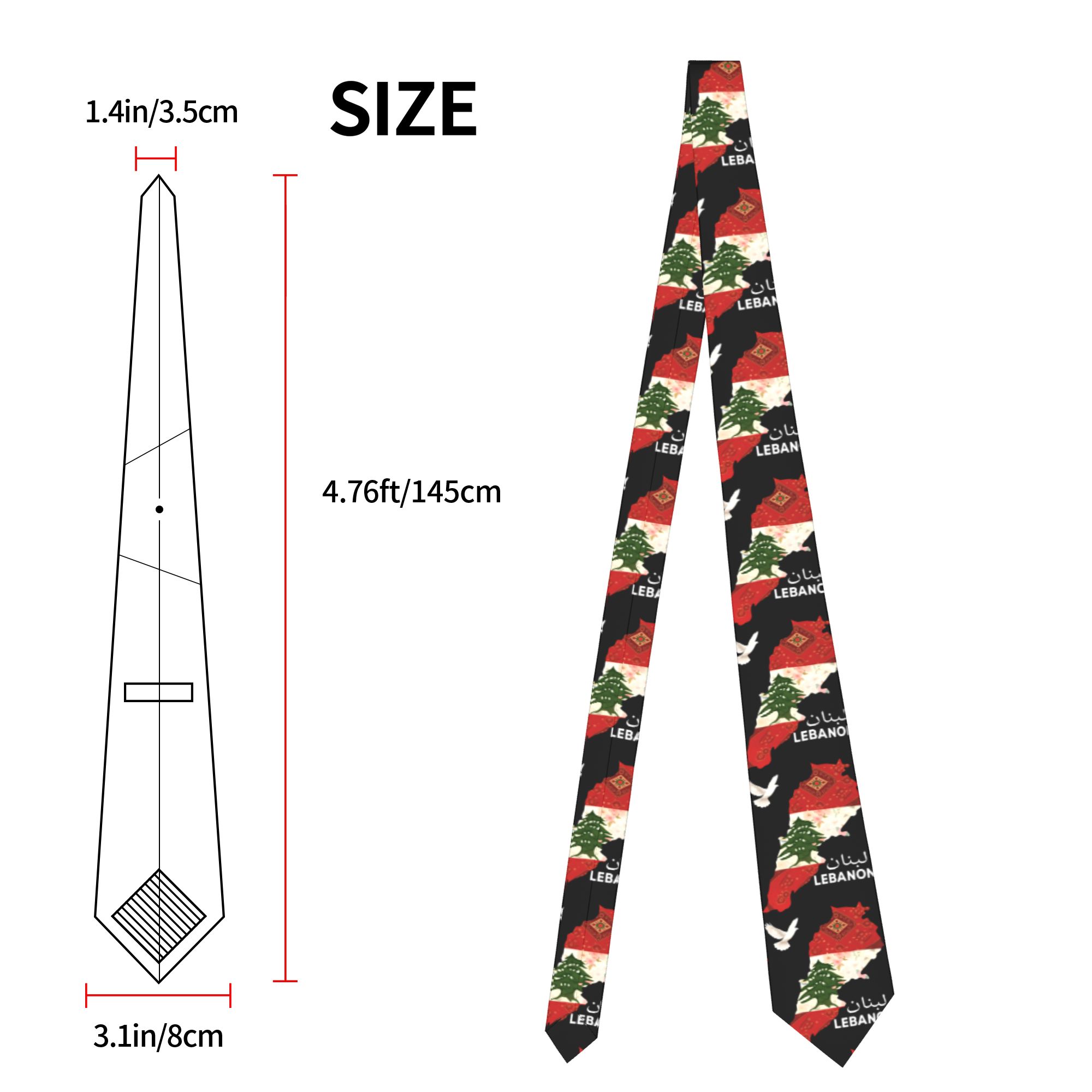 Erkek Kravat Lübnan Bayrağı Ağ - Men Accessories Lebanon incelemesi ve fiyatı