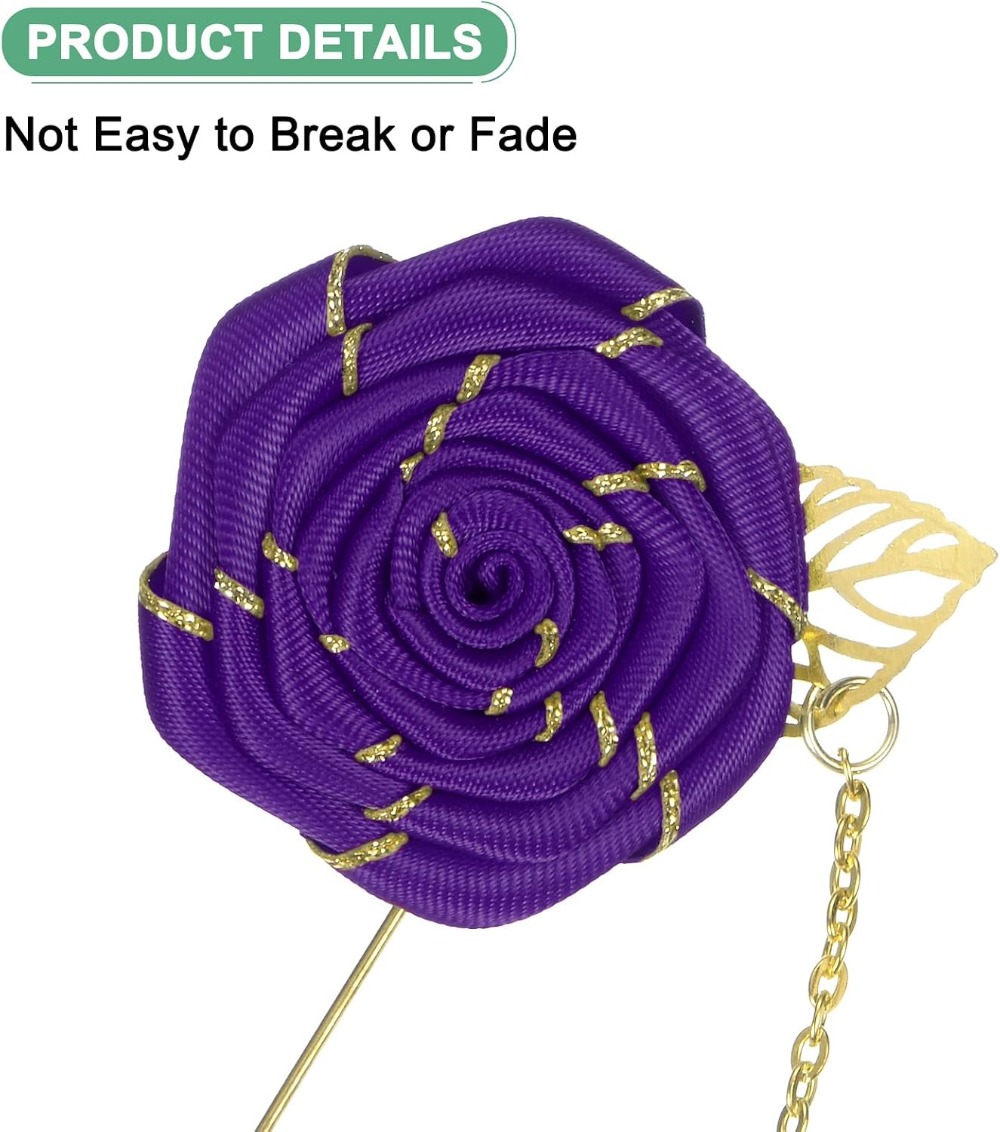 Altın Yapraklı Gül Çiçeği Broş - Men Accessories Wedding incelemesi ve fiyatı