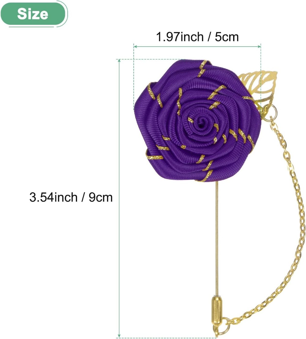 Altın Yapraklı Gül Çiçeği Broş - Men Accessories Wedding incelemesi ve fiyatı