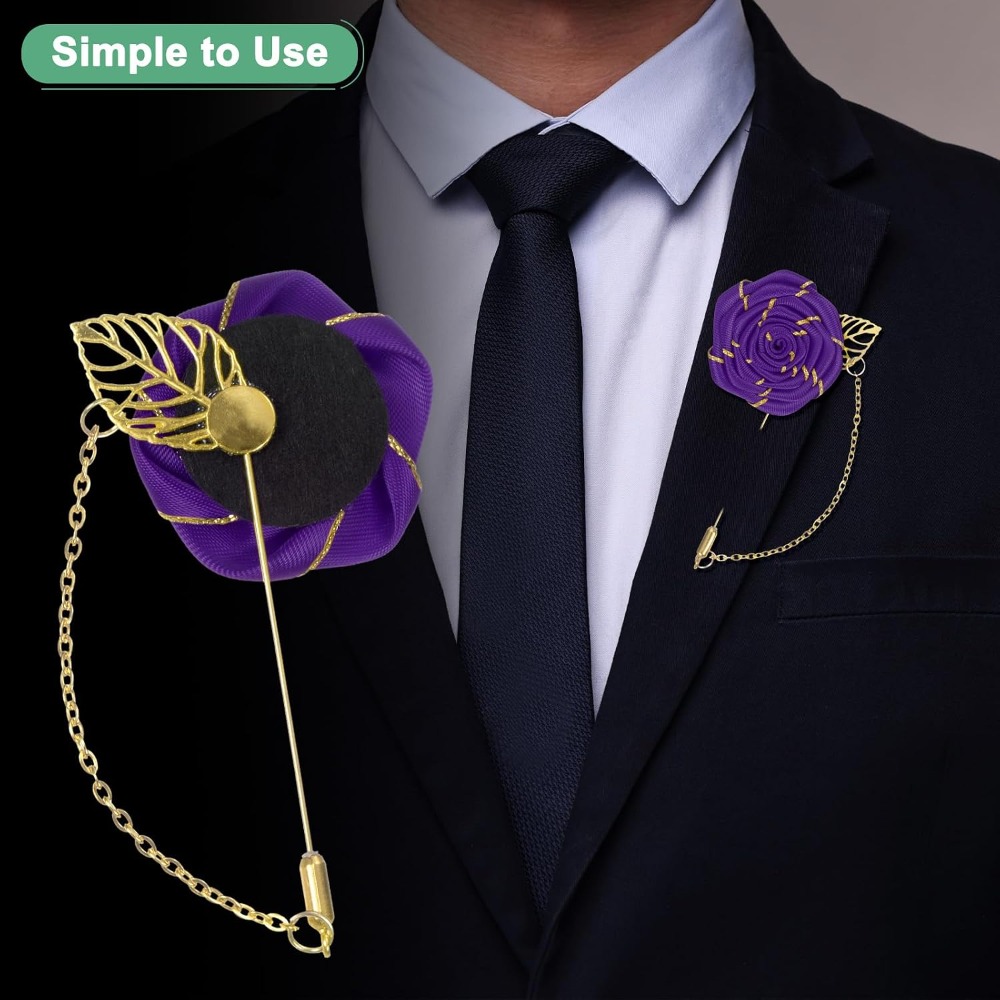 Altın Yapraklı Gül Çiçeği Broş - Men Accessories Wedding incelemesi ve fiyatı